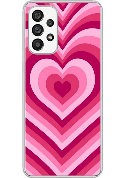 Samsung Galaxy A73 Uyumlu Şeffaf Kılıf Kalp 1 Tasarımlı