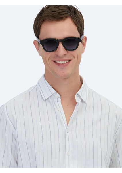 Mavi Çizgili Regular Fit Dokuma Casual %100 Pamuk Gömlek indirimleri