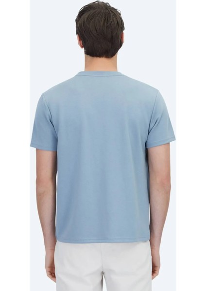 Mavi Düz Bisiklet Yaka T-Shirt indirimleri