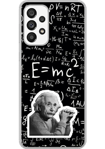 Samsung Galaxy A73 Uyumlu Şeffaf Kılıf Einstein Tasarımlı