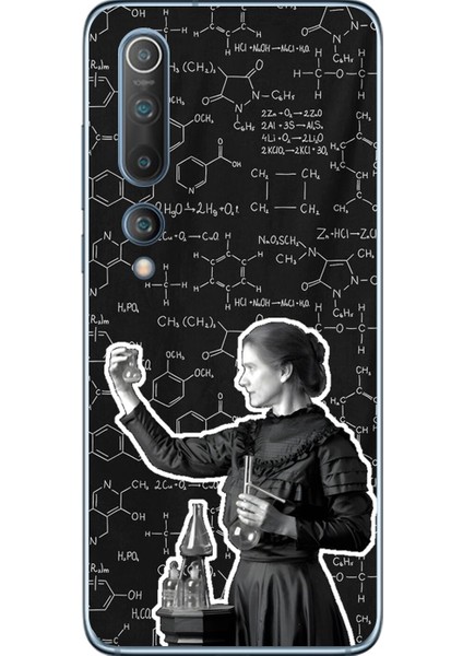 Xiaomi Mi 10 Uyumlu Şeffaf Kılıf Marie Curie Tasarımlı