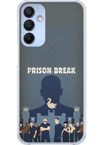 Samsung Galaxy A15 Uyumlu Şeffaf Kılıf Prison Break Tasarımlı