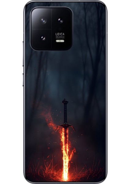Xiaomi Mi 13 Pro Uyumlu Şeffaf Kılıf Kılıç Tasarımlı