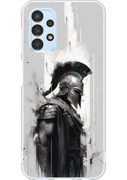 Samsung Galaxy A13 Uyumlu Şeffaf Kılıf Spartan 2 Tasarımlı