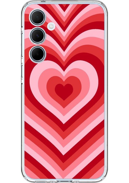 Samsung Galaxy A35 Uyumlu Şeffaf Kılıf Kalp 3 Tasarımlı