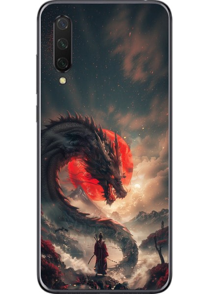Xiaomi Mi 9 Lite Uyumlu Şeffaf Kılıf Samurai 3 Tasarımlı
