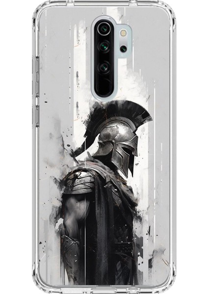 Xiaomi Redmi Note 8 Pro Uyumlu Şeffaf Kılıf Spartan 2 Tasarımlı