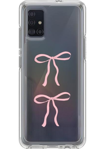 Samsung Galaxy A51 Uyumlu Şeffaf Kılıf Kurdele 1 Tasarımlı