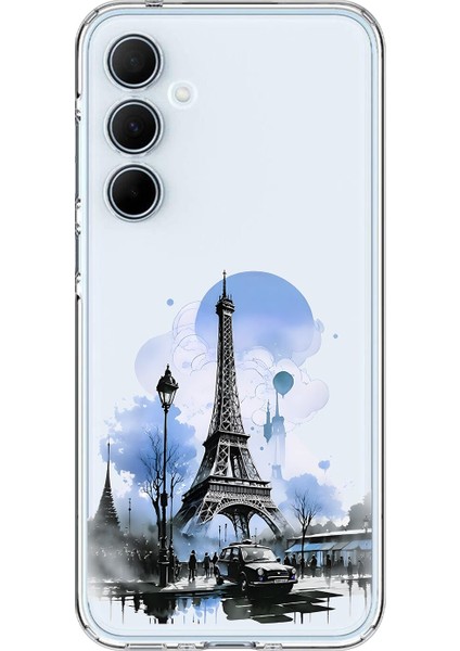 Samsung Galaxy A35 Uyumlu Şeffaf Kılıf Paris 2 Tasarımlı