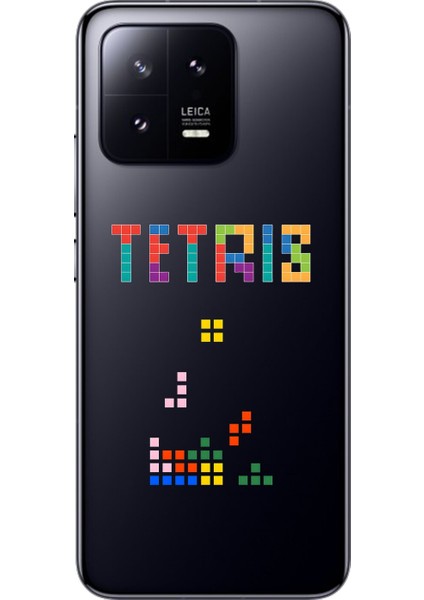 Xiaomi Mi 13 Uyumlu Şeffaf Kılıf 3 Tetris Tasarımlı