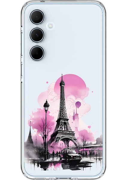Samsung Galaxy A35 Uyumlu Şeffaf Kılıf Paris 1 Tasarımlı