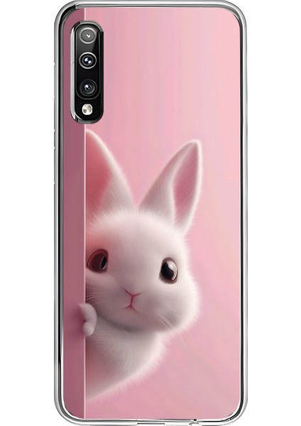 Samsung Galaxy A50 Uyumlu Şeffaf Kılıf 5 Peluş Tavşan Tasarımlı