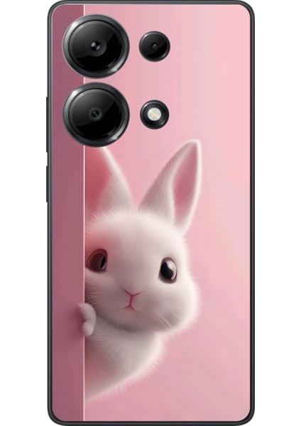 Xiaomi Redmi Note 13 Pro Uyumlu Şeffaf Kılıf 5 Peluş Tavşan Tasarımlı