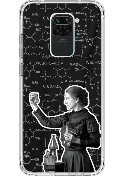 Xiaomi Redmi Note 9 Uyumlu Şeffaf Kılıf Marie Curie Tasarımlı