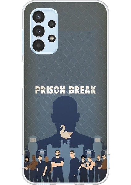 Samsung Galaxy A13 Uyumlu Şeffaf Kılıf Prison Break Tasarımlı