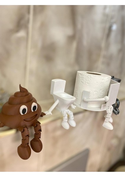 Modern 4'lü Banyo Dekor Seti: Klozet, Kaka, Çöp Kovası ve Tuvalet Kağıdı Tutucu modelleri