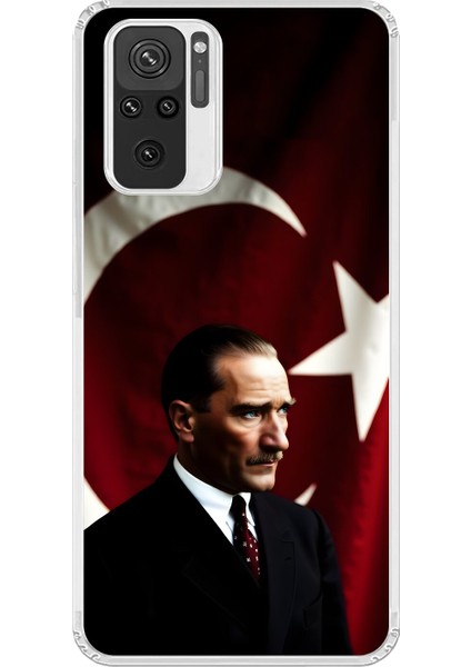 Xiaomi Redmi Note 10 Uyumlu Şeffaf Kılıf Atatürk 4 Tasarımlı