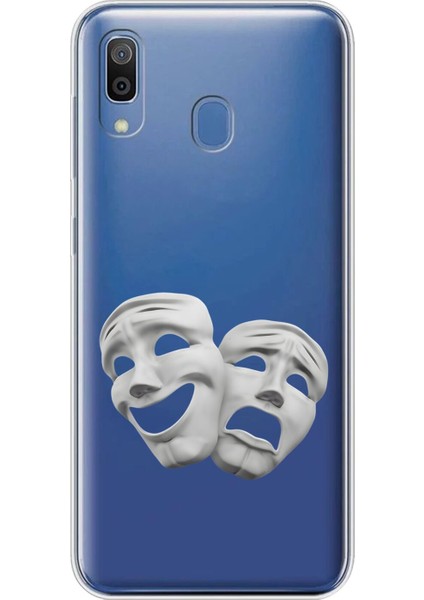 Samsung Galaxy A20 Uyumlu Şeffaf Kılıf Estetik Yüz 7 Tasarımlı