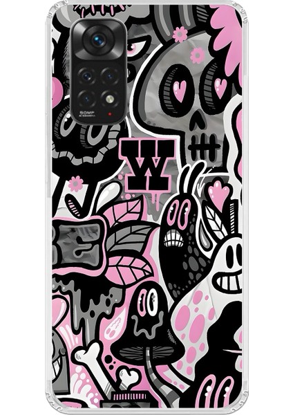Xiaomi Redmi Note 11 Uyumlu Şeffaf Kılıf Graffiti 10 Tasarımlı