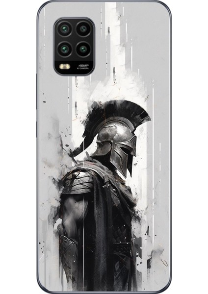 Xiaomi Mi 10 Lite Uyumlu Şeffaf Kılıf Spartan 2 Tasarımlı