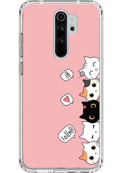Xiaomi Redmi Note 8 Pro Uyumlu Şeffaf Kılıf Kedişler 2 Tasarımlı