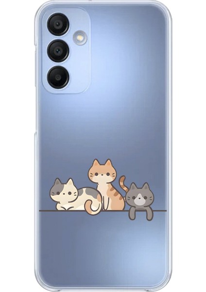 Samsung Galaxy A15 Uyumlu Şeffaf Kılıf Kedişler 4 Tasarımlı