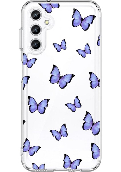 Samsung Galaxy A25 Uyumlu Şeffaf Kılıf Kelebek 3 Tasarımlı