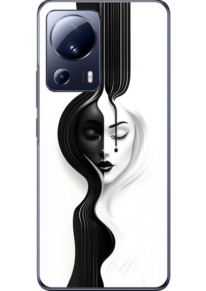 Xiaomi Mi 13 Lite Uyumlu Şeffaf Kılıf Estetik Yüz 3 Tasarımlı