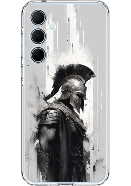 Samsung Galaxy A35 Uyumlu Şeffaf Kılıf Spartan 2 Tasarımlı