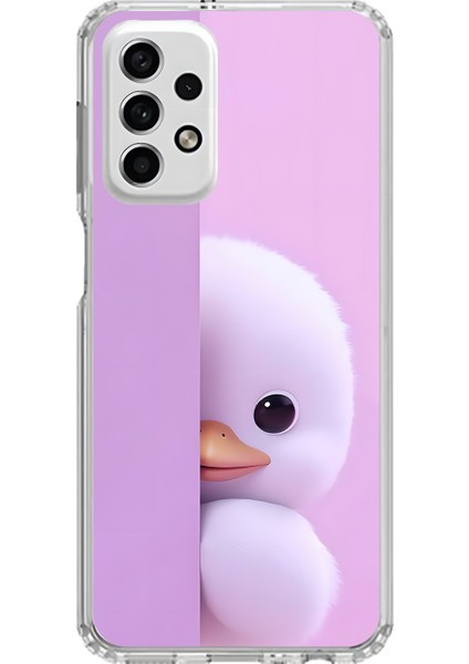 Samsung Galaxy A33 Uyumlu Şeffaf Kılıf 3 Peluş Ördek Tasarımlı