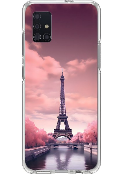 Samsung Galaxy A51 Uyumlu Şeffaf Kılıf Paris 3 Tasarımlı