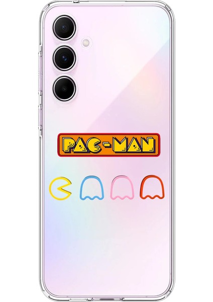 Samsung Galaxy A55 Uyumlu Şeffaf Kılıf 1 Pac-Man Tasarımlı
