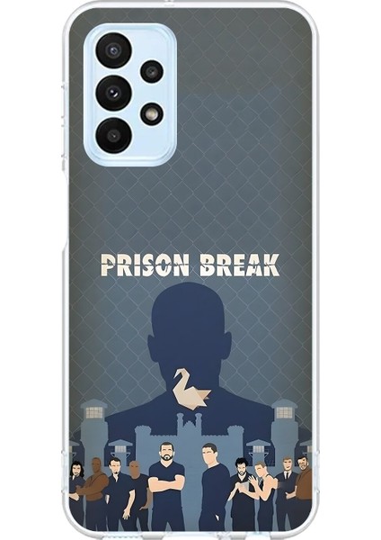 Samsung Galaxy A23 Uyumlu Şeffaf Kılıf Prison Break Tasarımlı