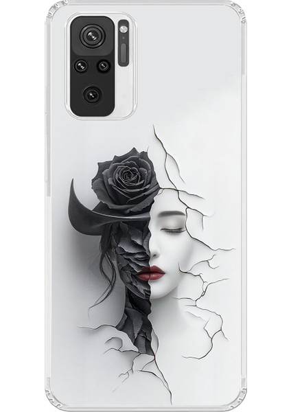 Xiaomi Redmi Note 10 Uyumlu Şeffaf Kılıf Estetik Yüz 4 Tasarımlı