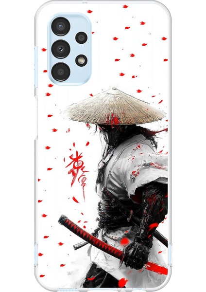 Samsung Galaxy A13 Uyumlu Şeffaf Kılıf Samurai 1 Tasarımlı