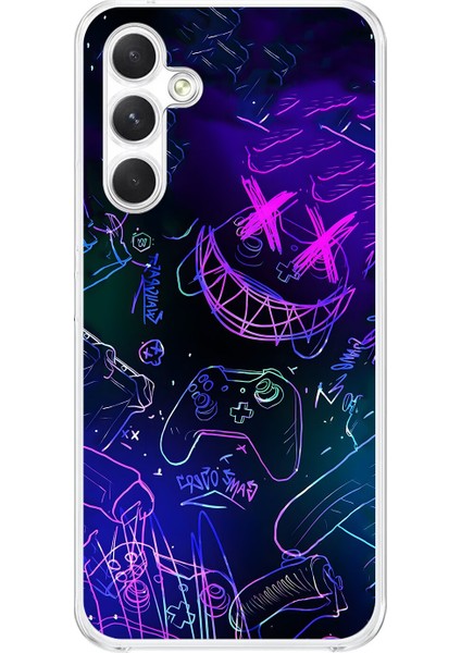 Samsung Galaxy A34 Uyumlu Şeffaf Kılıf Graffiti 4 Tasarımlı