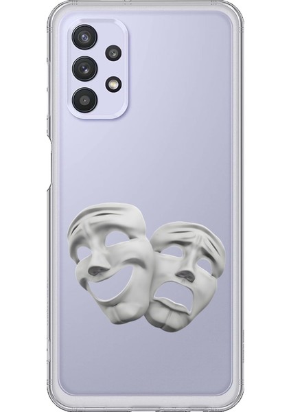Samsung Galaxy A32 Uyumlu Şeffaf Kılıf Estetik Yüz 7 Tasarımlı