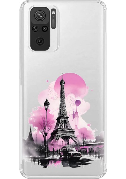 Xiaomi Redmi Note 10 Uyumlu Şeffaf Kılıf Paris 1 Tasarımlı