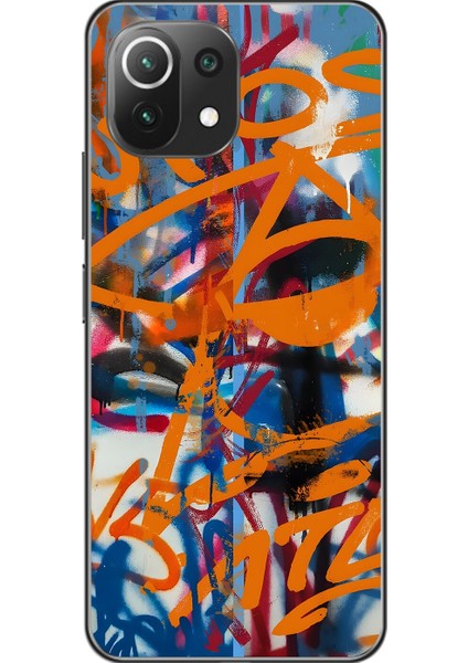 Xiaomi Mi 11 Lite Uyumlu Şeffaf Kılıf Graffiti 2 Tasarımlı