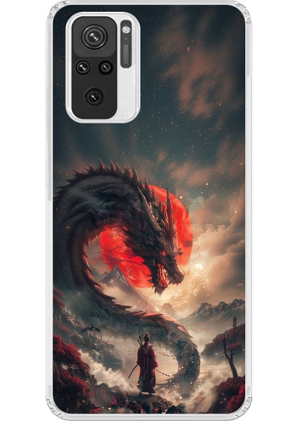 Xiaomi Redmi Note 10 Uyumlu Şeffaf Kılıf Samurai 3 Tasarımlı