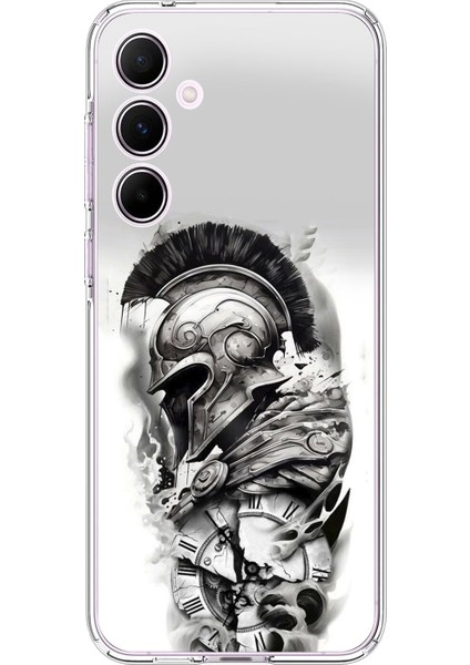 Samsung Galaxy A55 Uyumlu Şeffaf Kılıf Spartan 3 Tasarımlı