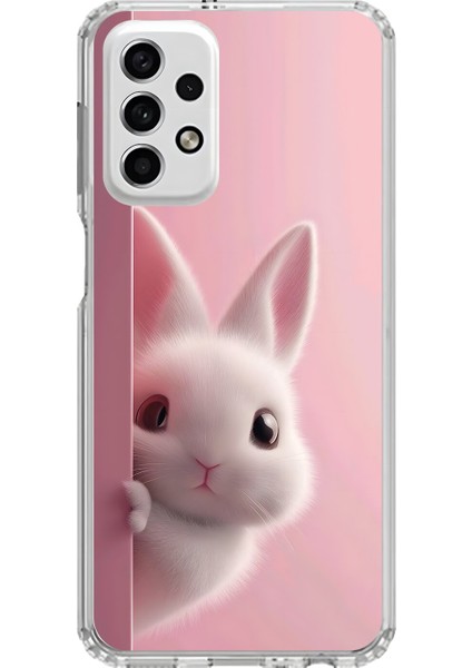 Samsung Galaxy A33 Uyumlu Şeffaf Kılıf 5 Peluş Tavşan Tasarımlı