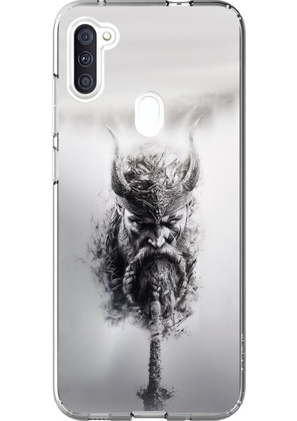 Samsung Galaxy A11 Uyumlu Şeffaf Kılıf Nordic 2 Tasarımlı