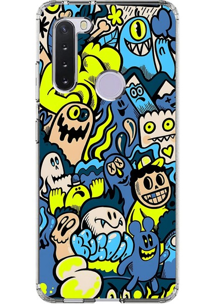 Samsung Galaxy A21 Uyumlu Şeffaf Kılıf Graffiti 11 Tasarımlı