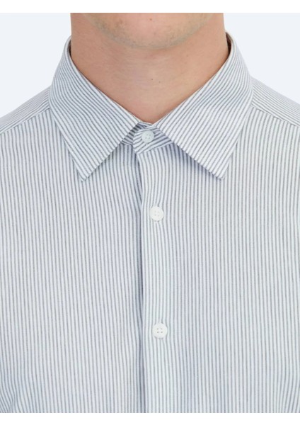 Siyah Çizgili Regular Fit Casual Pamuk Karışımlı Gömlek fırsatları