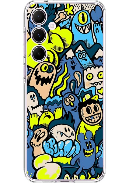 Samsung Galaxy A55 Uyumlu Şeffaf Kılıf Graffiti 11 Tasarımlı