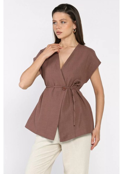 Kadın Astarlı Keten Yelek P-00017457 fiyatları