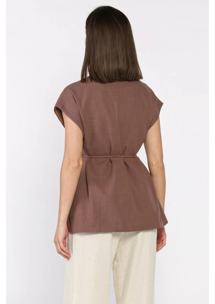 Kadın Astarlı Keten Yelek P-00017457 modelleri