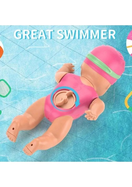 Pembe, 15 cm Boyunda Eğitici, Suyla Yüzen Kurmalı Bebek Oyuncağı fiyatları