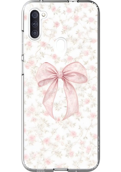 Samsung Galaxy A11 Uyumlu Şeffaf Kılıf Kurdele 2 Tasarımlı